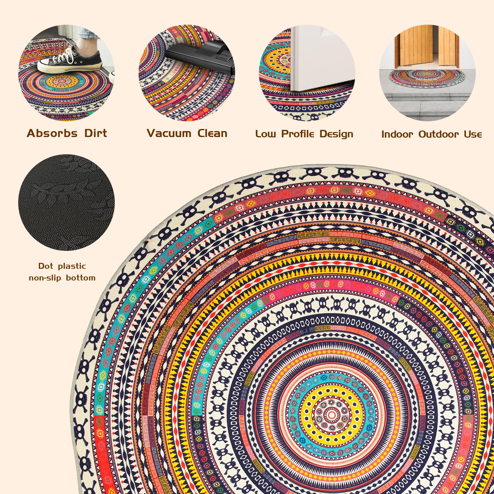 TIANLIN versatile door mat in entryway setting with water absorption and dirt catch.