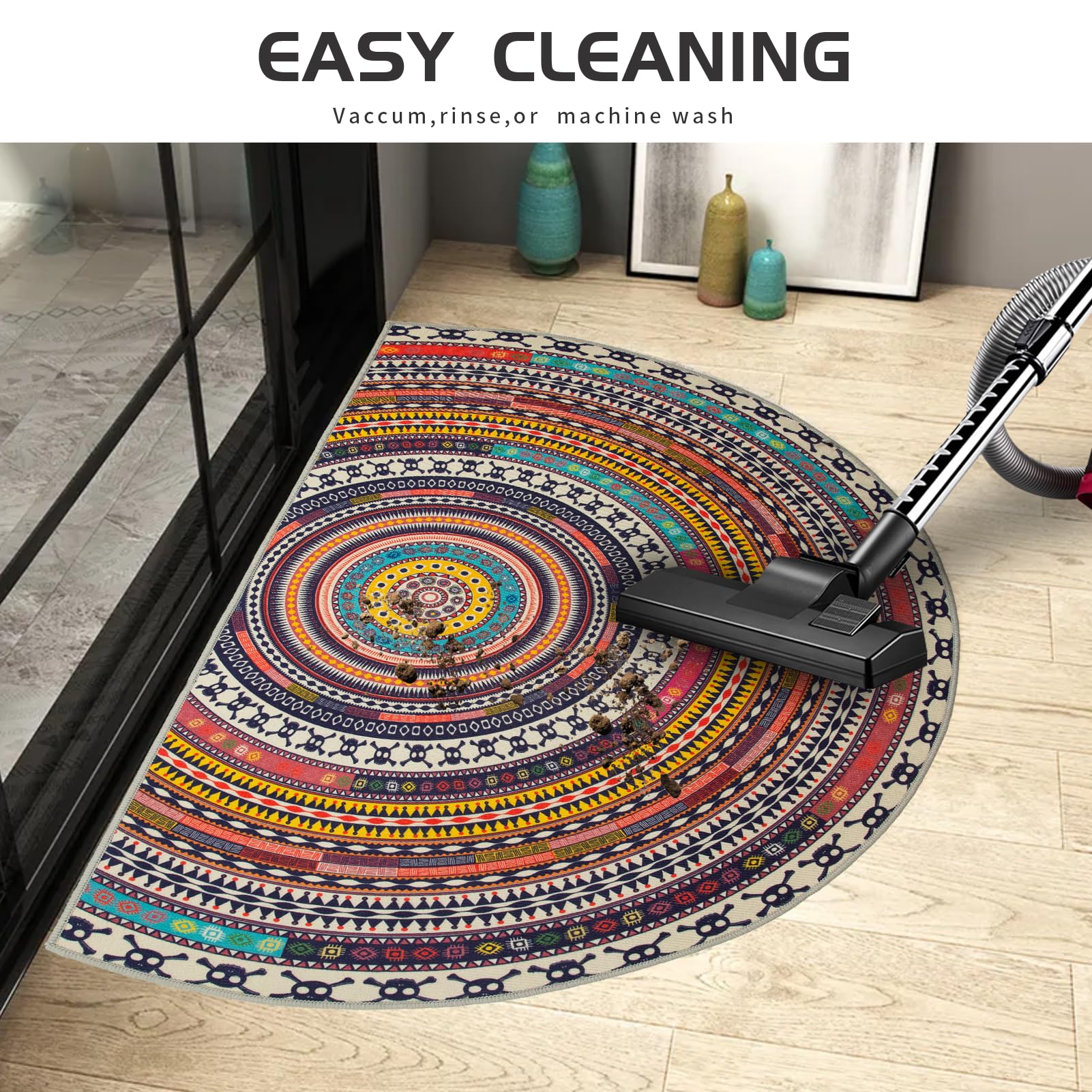 TIANLIN half-round mat back view highlights secure placement and spill protection.