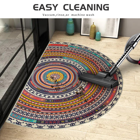 TIANLIN half-round mat back view highlights secure placement and spill protection.