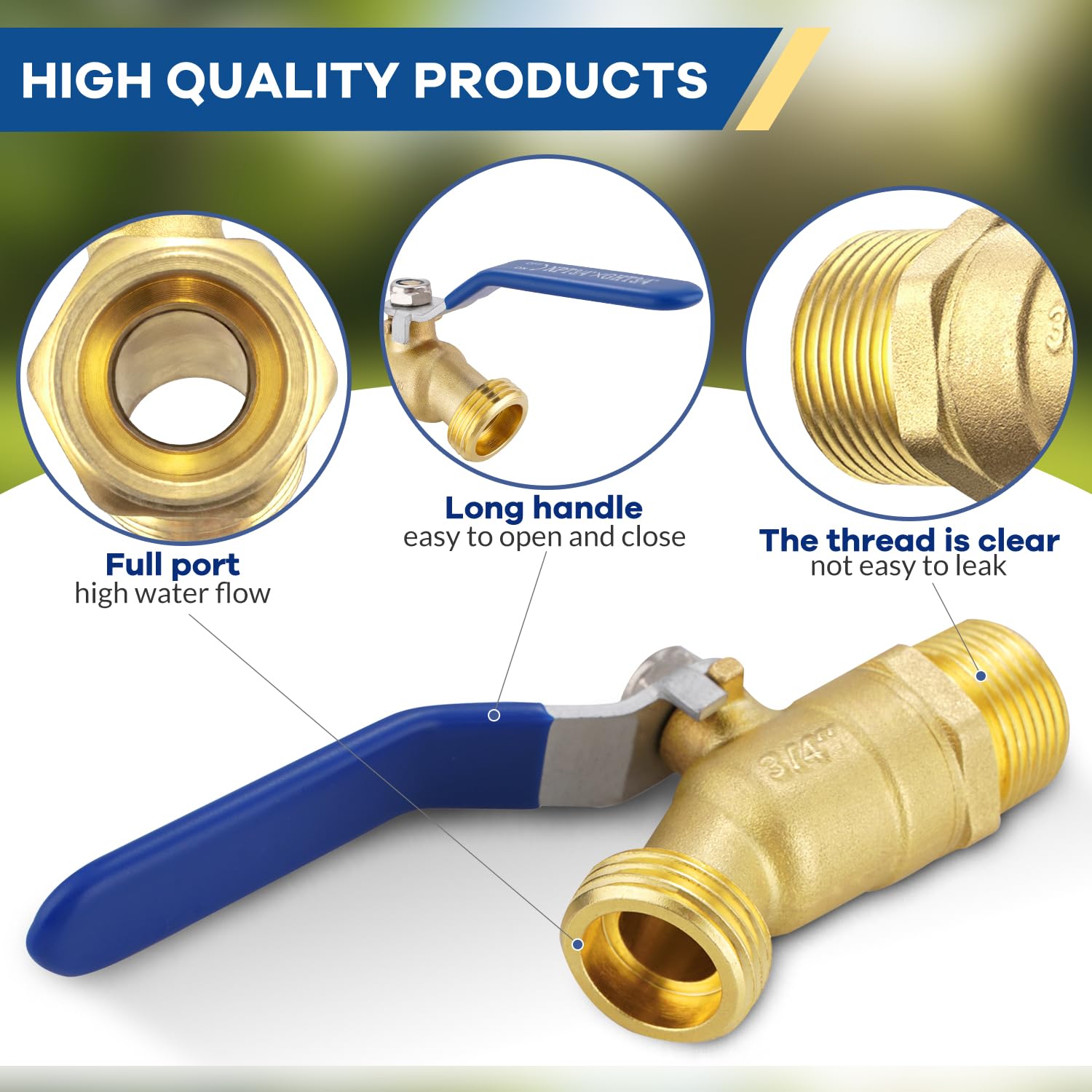 TianTianUp brass hose bibb full bore valve detail