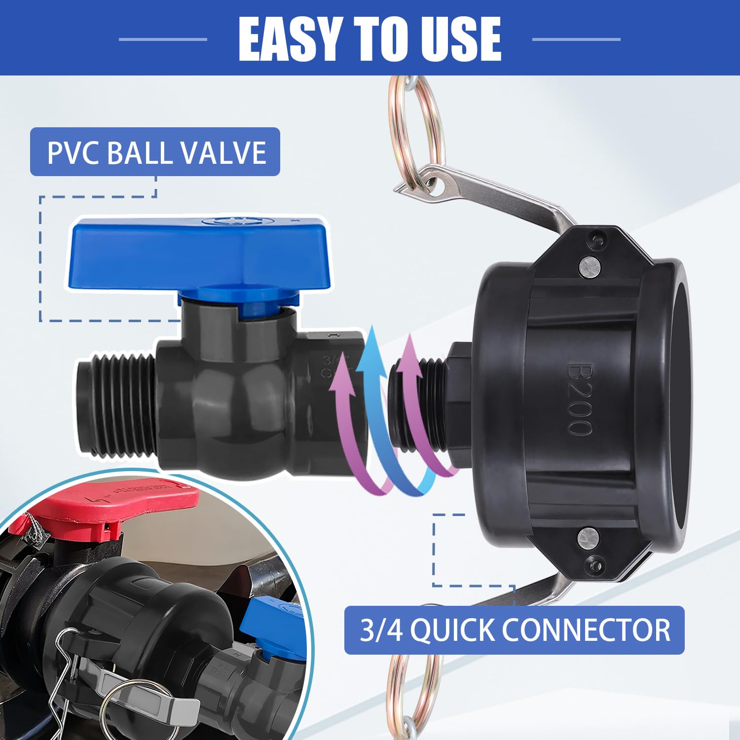 TianTianUp large rubber gasket ensures a tight seal on IBC tote fittings.