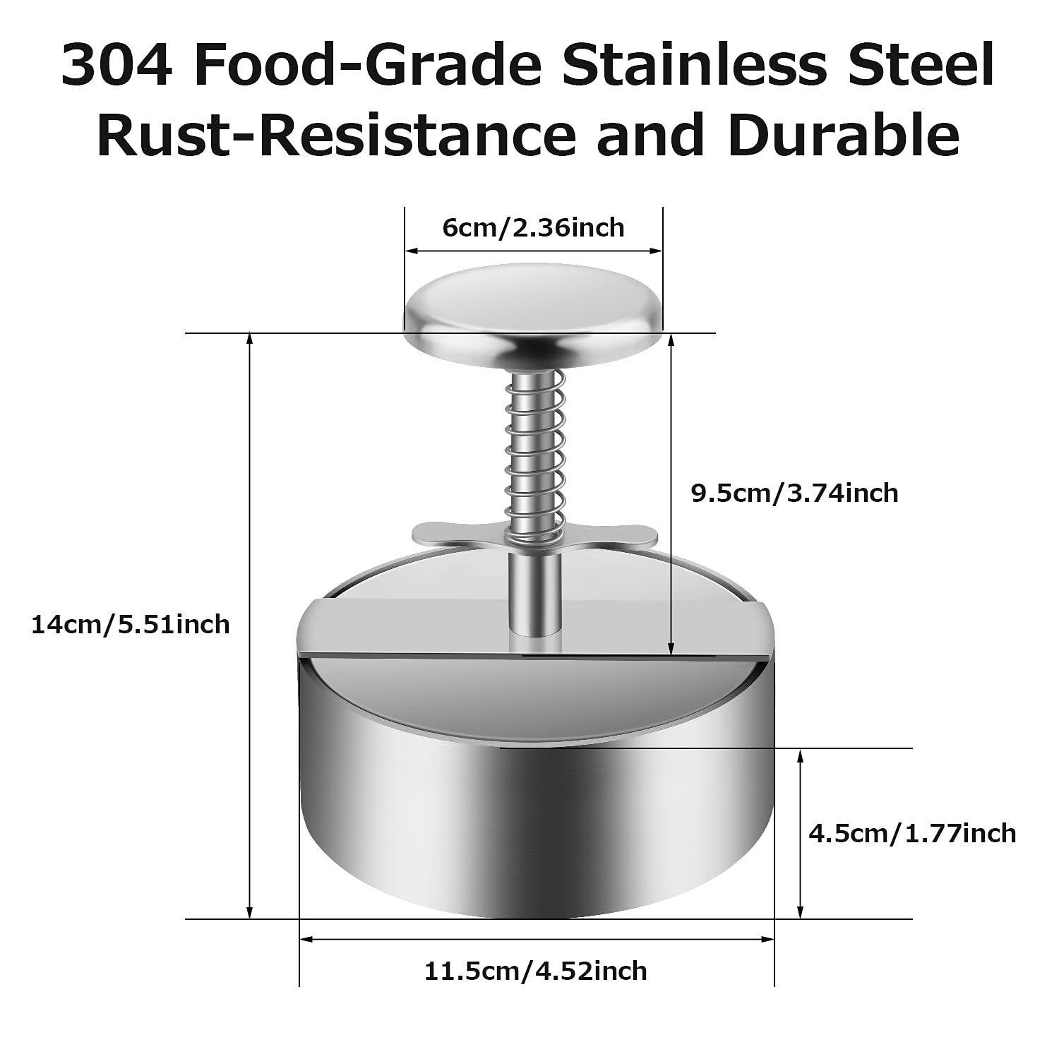 Adjustable 10-size thickness setting on TIANTOU burger press for customized patties.