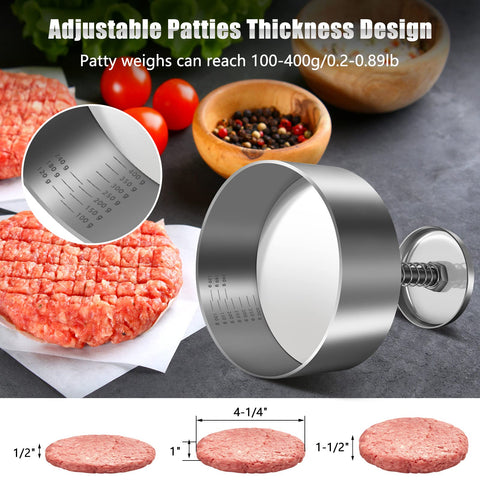 TIANTOU burger press ergonomic handle enables comfortable patty shaping.