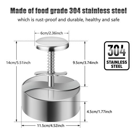 TIANTOU burger press thickness gauge internal weights for consistent sizes.