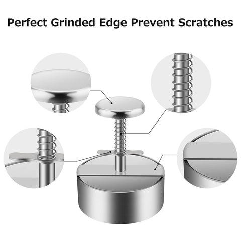 Fine edging on TIANTOU burger maker ensures safe handling and precise patties.