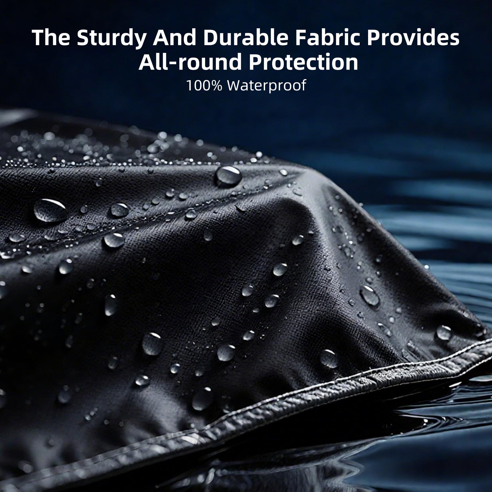 Elastic hem cord and bottom strap secure a snug fit