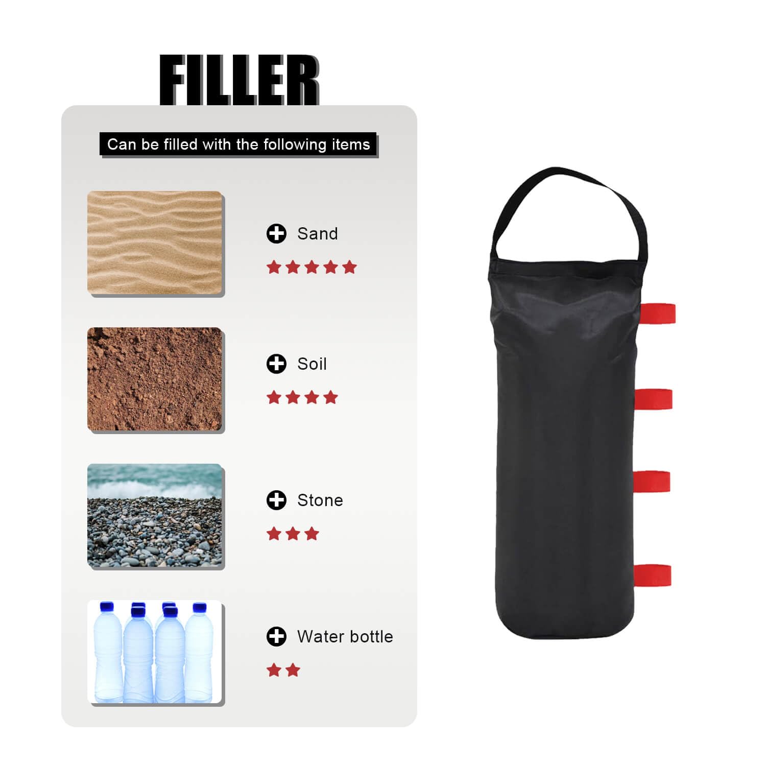 TIAOFY each bag supports up to 30 lbs for versatile filling options