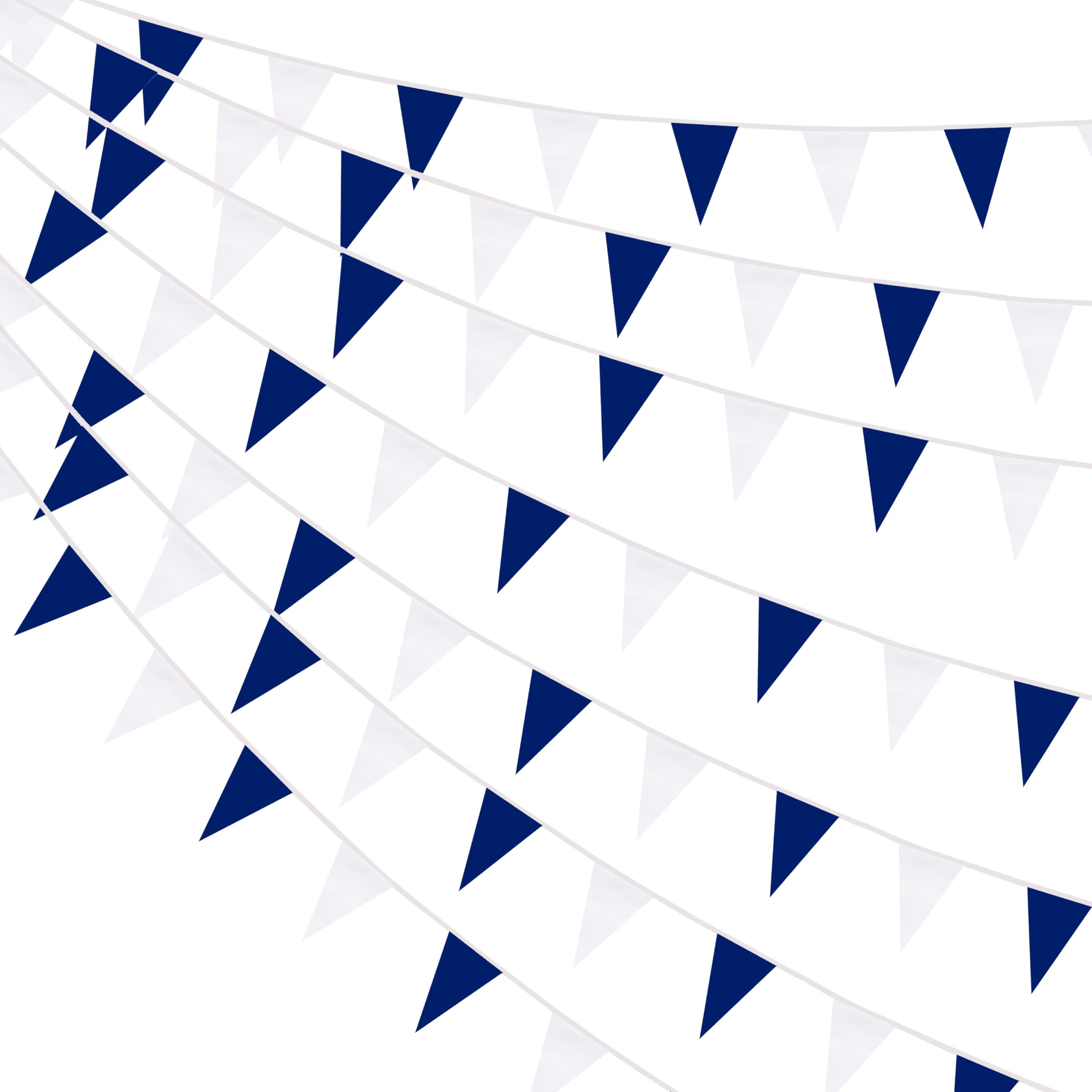 Tibijoy pennant banner darkbluewhite on display enhances festive ambiance.
