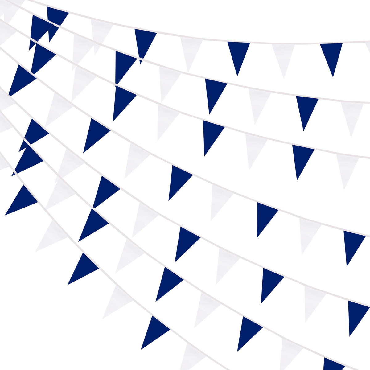 Tibijoy pennant banner darkbluewhite on display enhances festive ambiance.