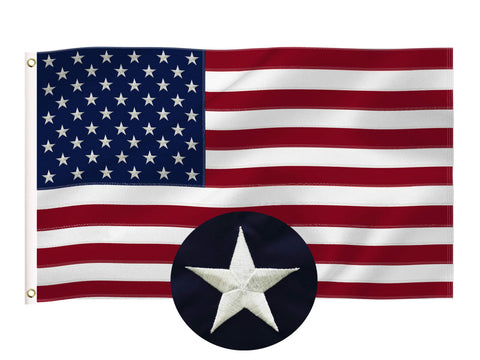 Tibijoy Texas flag embroidered stars on durable nylon for pride-ready display.