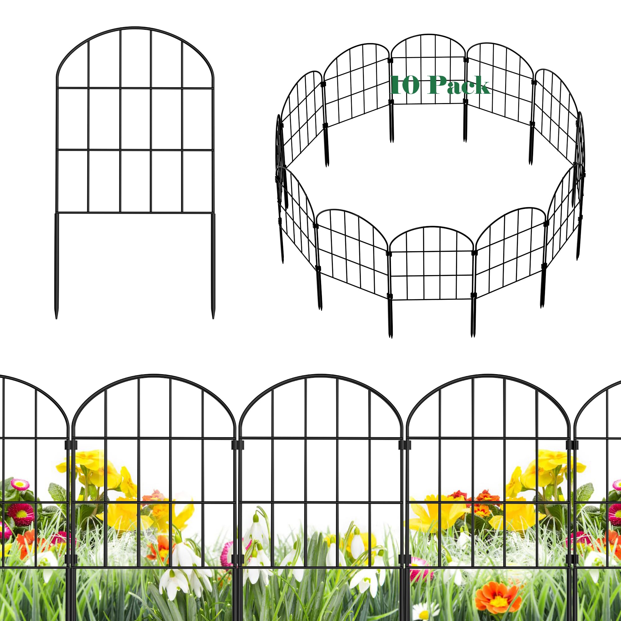 Ticanros 24in decorative fence panel for stylish yard borders and quick setup.