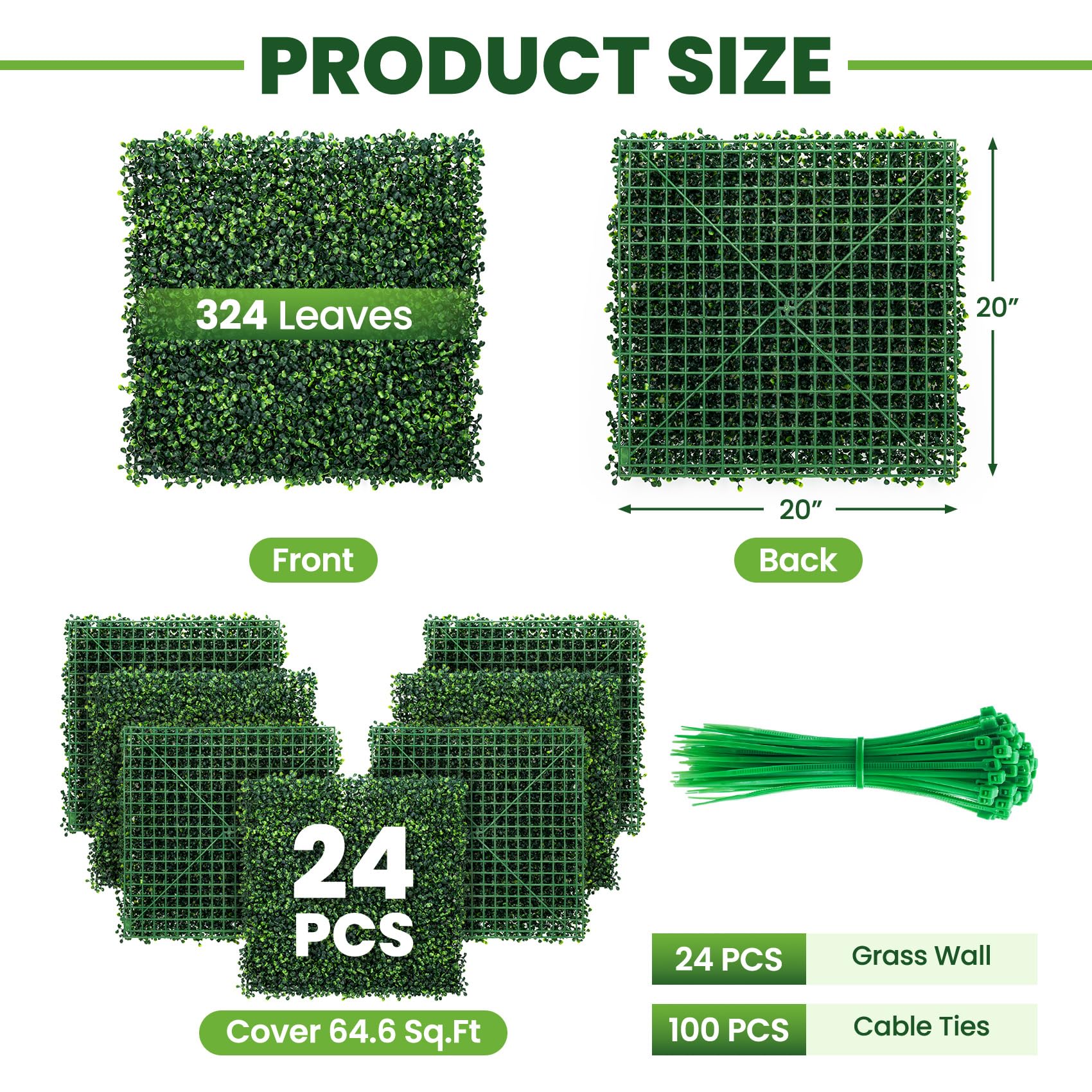 Ticanros artificial boxwood hedge detail highlights realistic texture for indoor or outdoor privacy