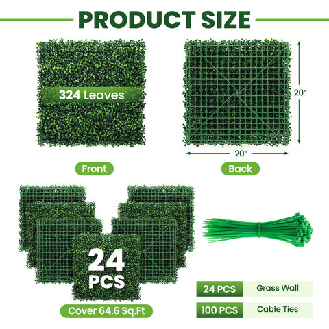 Ticanros artificial boxwood hedge detail highlights realistic texture for indoor or outdoor privacy