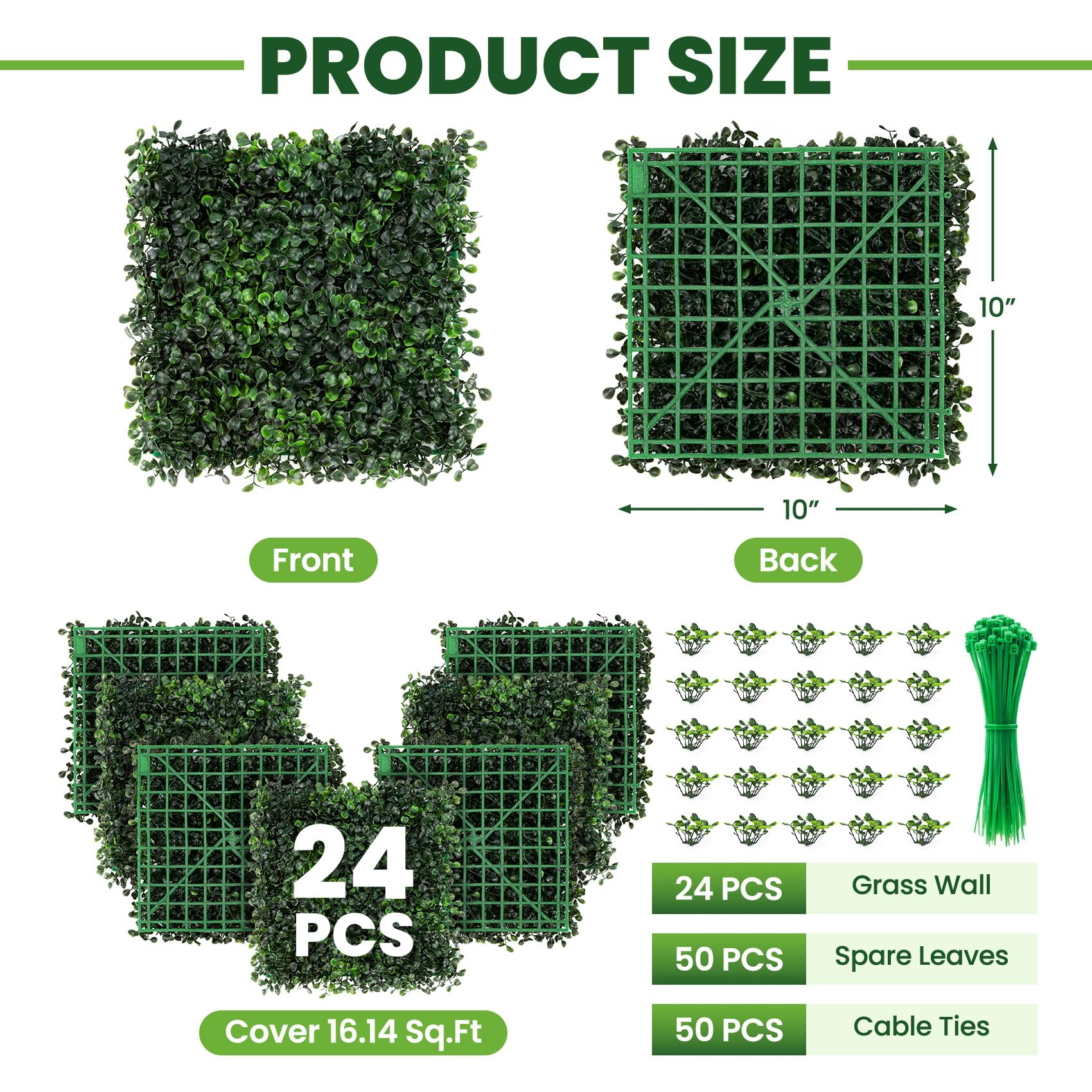 Ticanros boxwood wall panel on outdoor fence creates a private, green backdrop