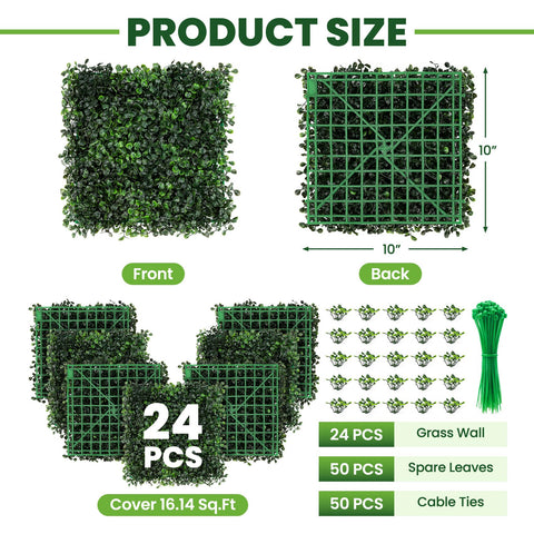 Ticanros boxwood wall panel on outdoor fence creates a private, green backdrop
