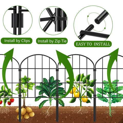 Ticanros fence legs anchored in soil support stable garden borders.