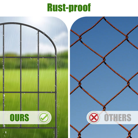 Ticanros rustproof metal fence with weather-resistant coating outdoors.