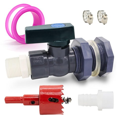 TiciKim PVC rain barrel diverter kit for quick garden water connections.