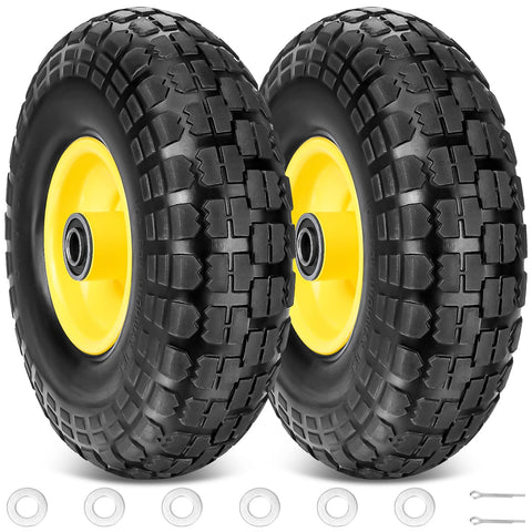 TICONN 10-inch solid wheels 2-pack front view for durable cart performance.