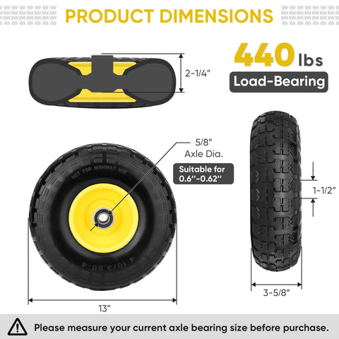 TICONN 5/8 inch axle bore enables versatile fit with common carts.