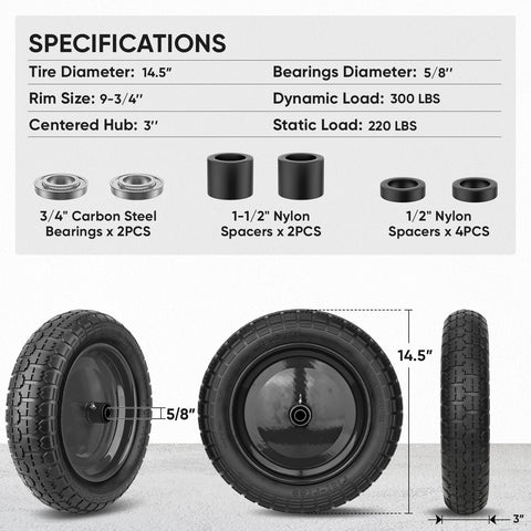 TICONN adapter kit for tire allows flexible axle sizing and easy customization.