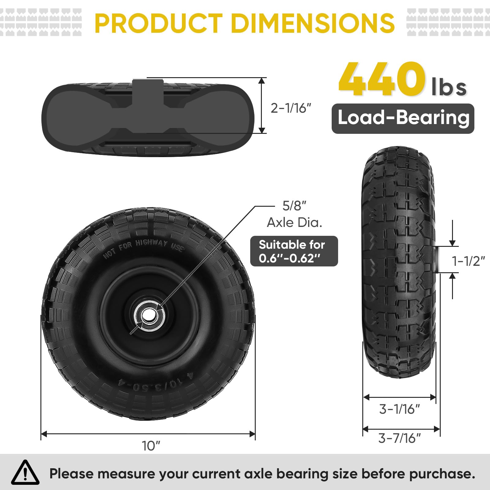 TICONN double-sealed bearings ensure smooth, low-effort rolling.