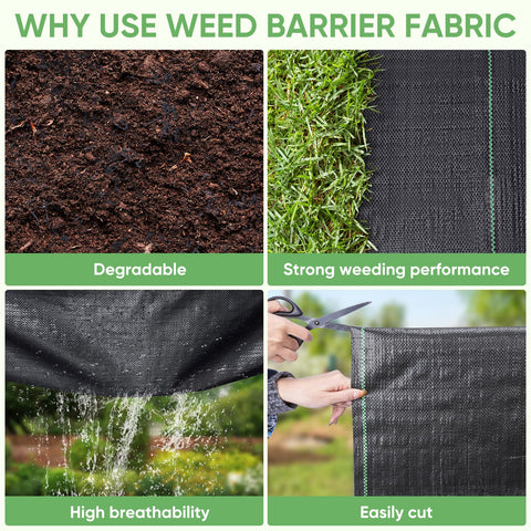 TICONN easy-cut weed barrier for quick DIY installation