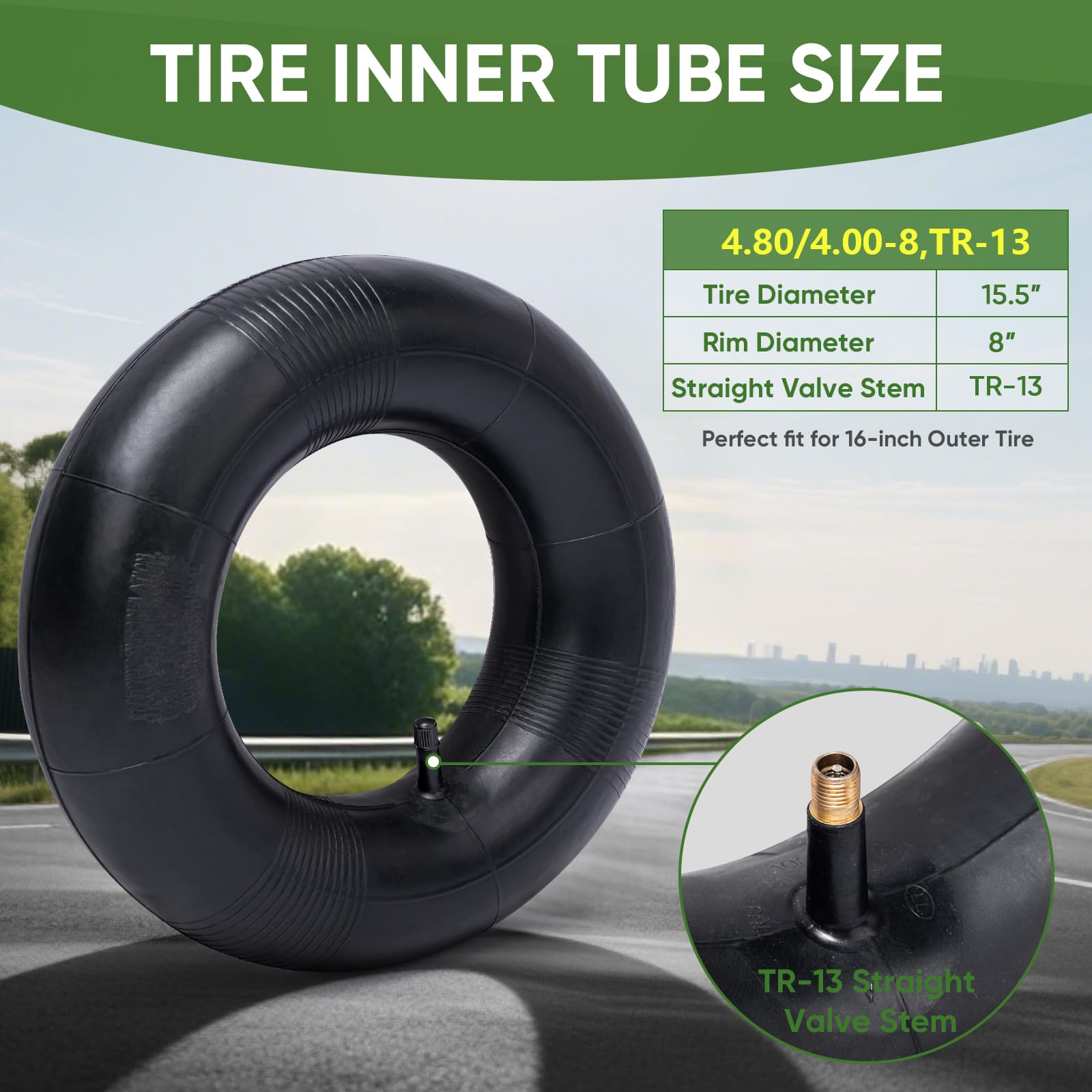 Natural rubber wall on TICONN inner tube emphasizes strength and durability
