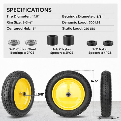 TICONN steel rim with non-slip surface for stable loads.