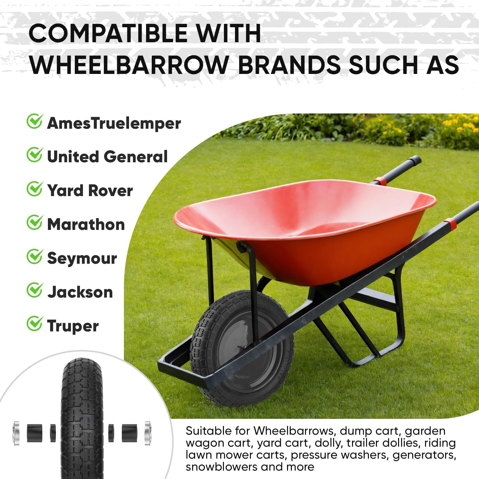TICONN universal-fit tire works across multiple wheel sizes for replacements.