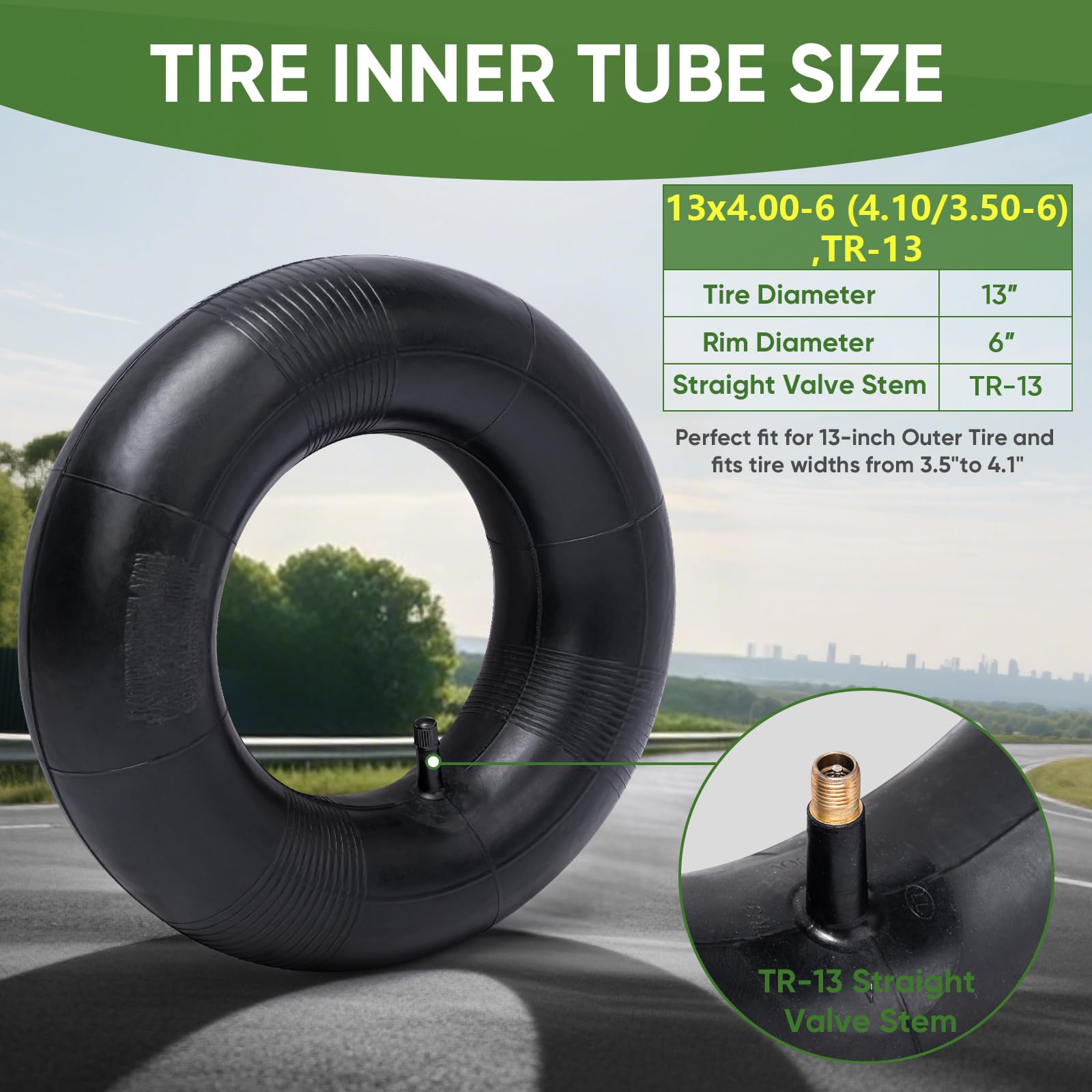 TICONN wheelbarrow inner tube compatible with 13x4-00-6 tires