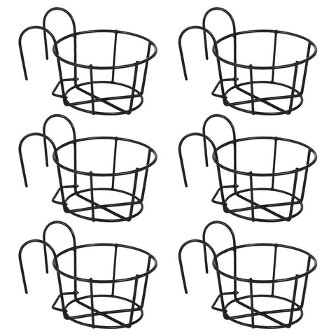 Tideme hanging iron baskets shown on a fence for stylish outdoor display.