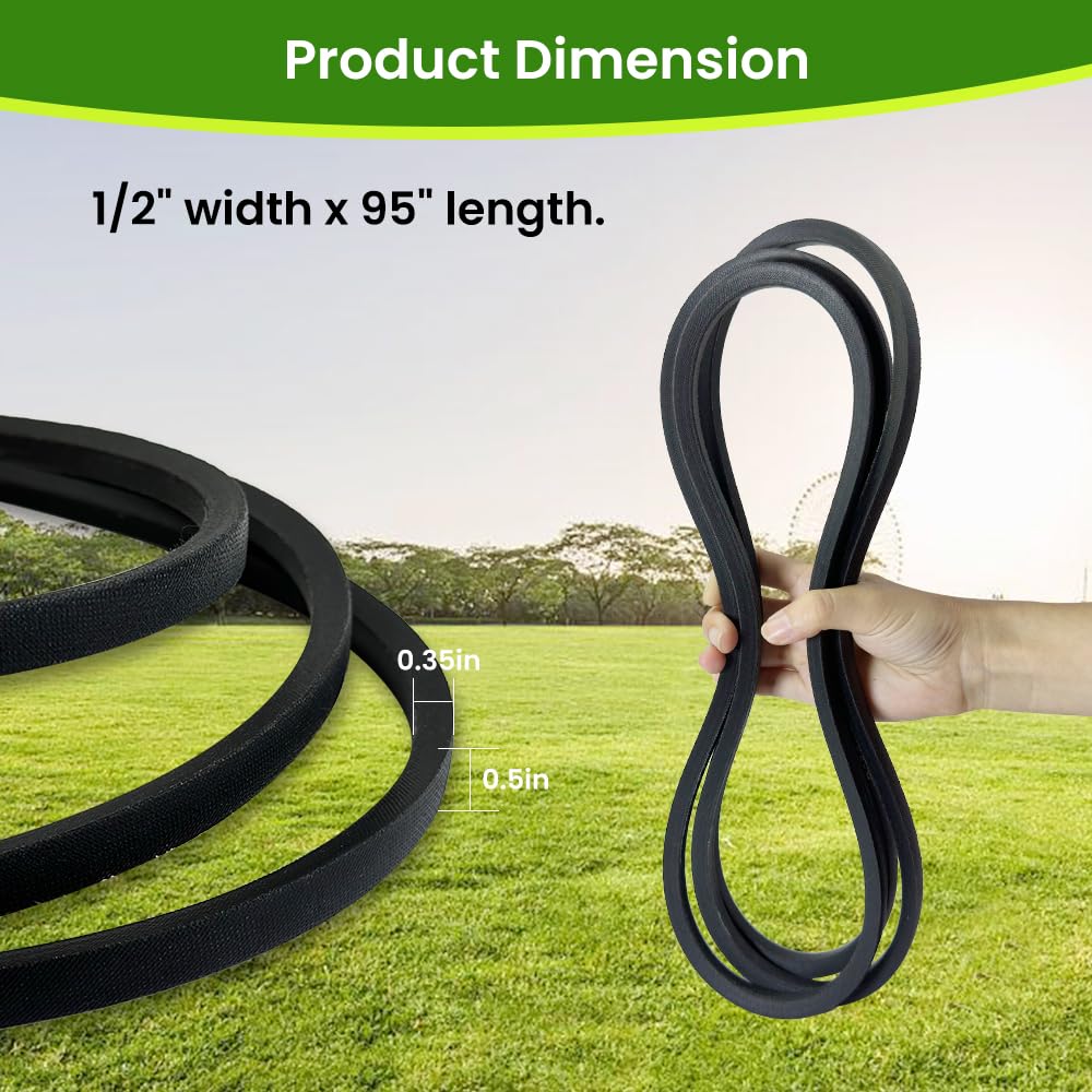 Exact 95-inch length ensures fit on Craftsman 42-inch decks.