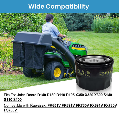 TidiRob AM125424 compatible John Deere X304 oil filter fitment