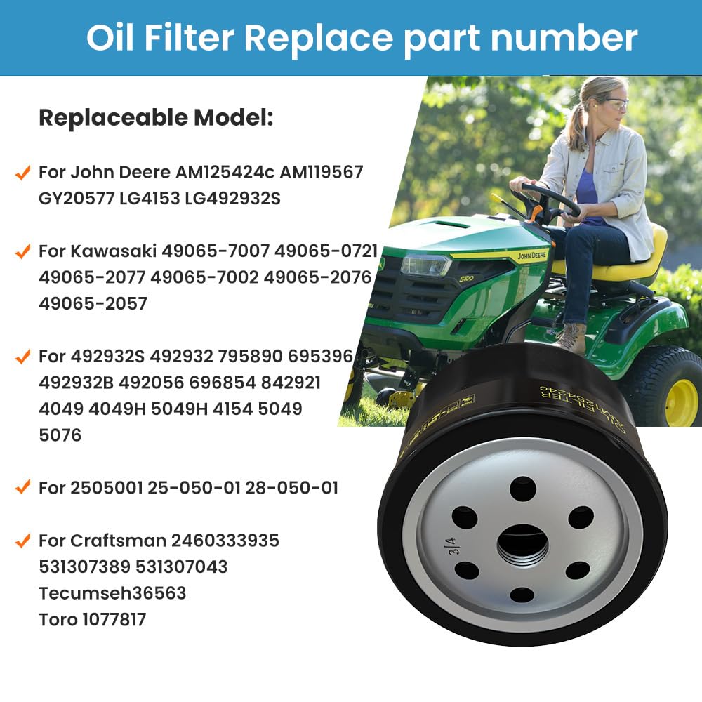 TidiRob AM125424 compatible Kawasaki 49065 oil filter