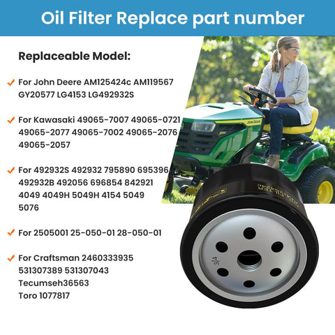 TidiRob AM125424 compatible Kawasaki 49065 oil filter