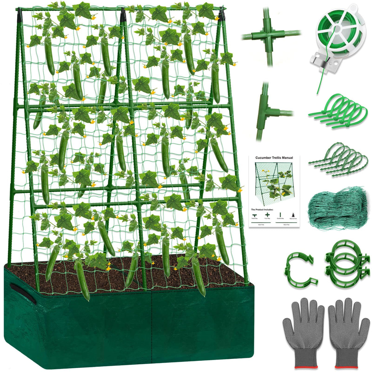 Tidponra cucumber trellis 34x47 a-frame supports climbing vines for better sun exposure