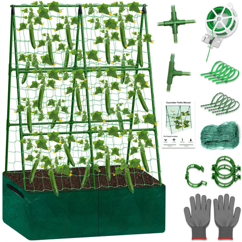 Tidponra cucumber trellis 34x47 a-frame supports climbing vines for better sun exposure