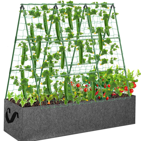 Tidponra cucumber trellis A-frame supports climbing vines for organized beds