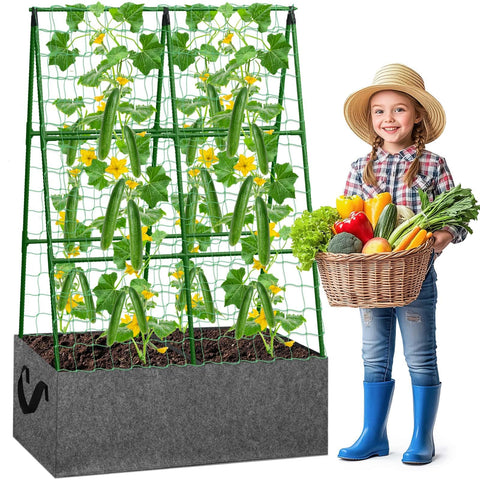 Tidponra cucumber trellis frame supporting climbing vines for neat harvests