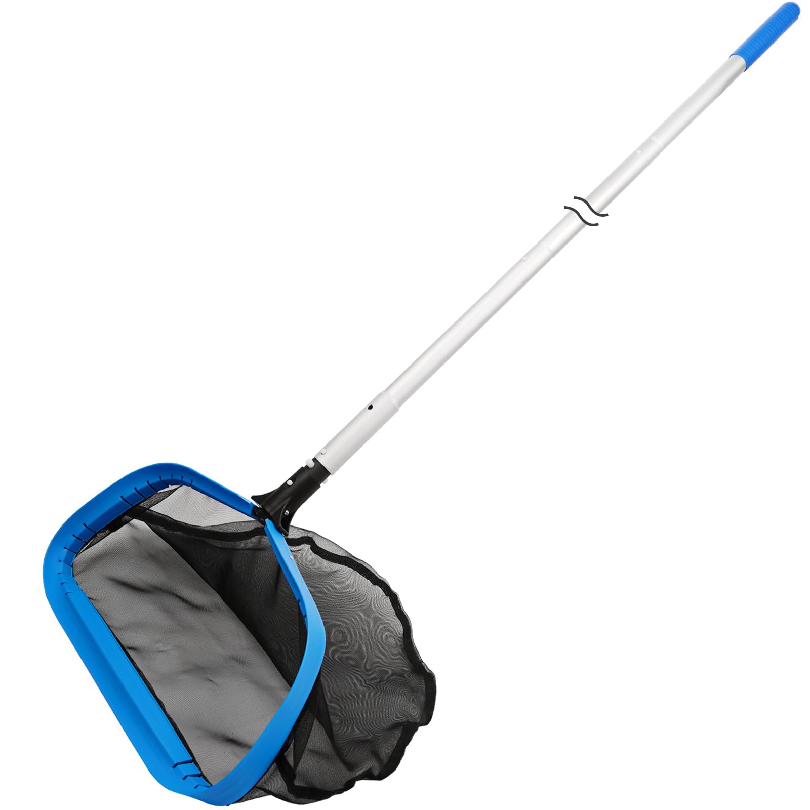 TidyMister 17.5-inch self-repair pool net catching leaves with sturdy nylon mesh.
