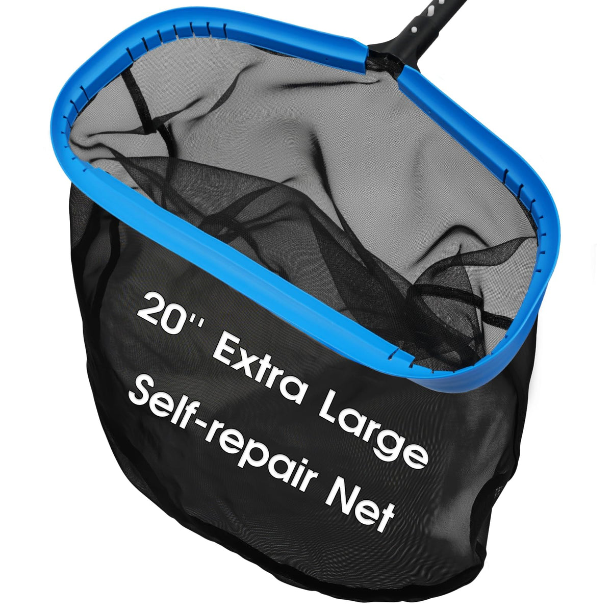 Tidymister 20-inch skimmer net with aluminum frame for fast debris removal.