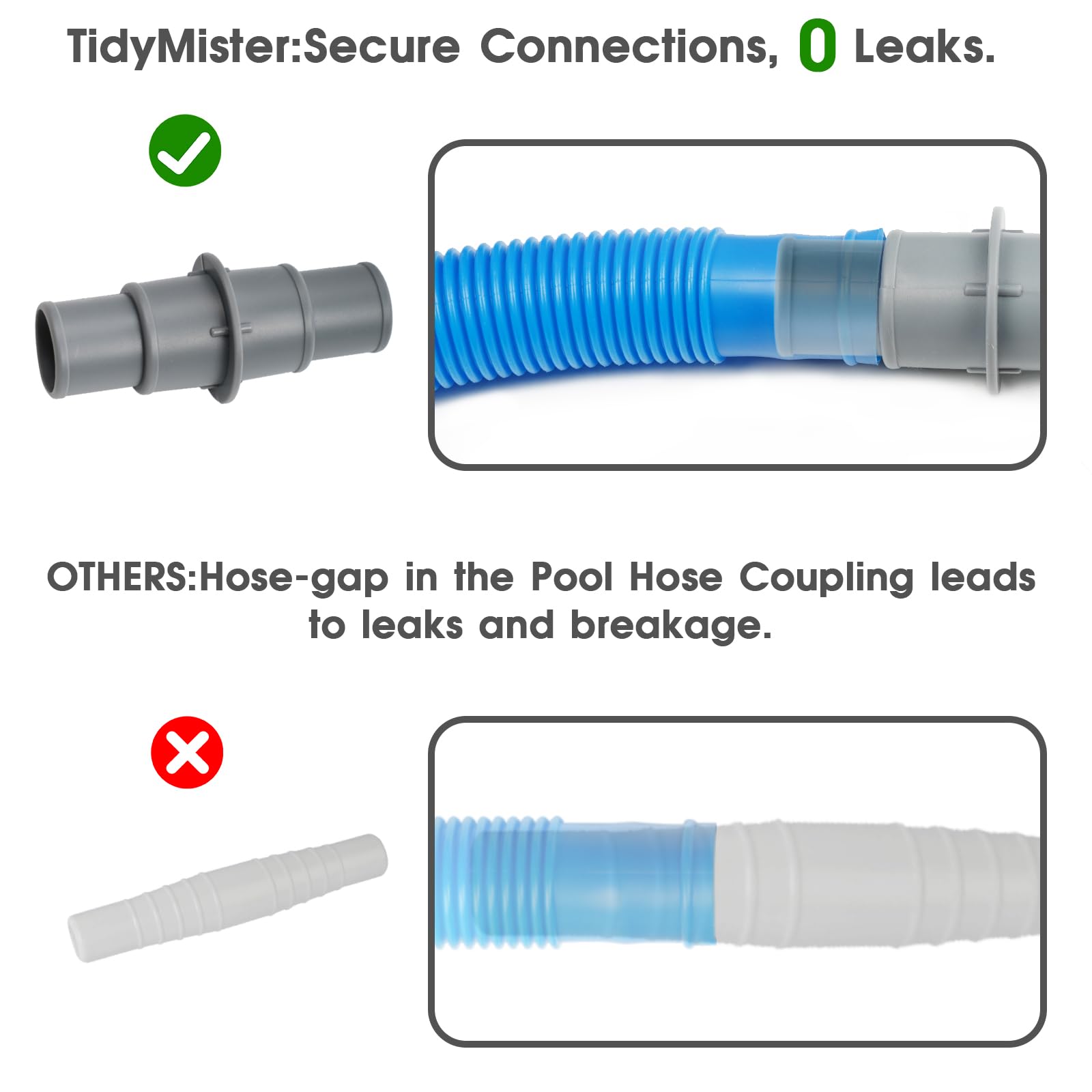 Tidymister Bestway-compatible connection supports quick, reliable hose hookups.