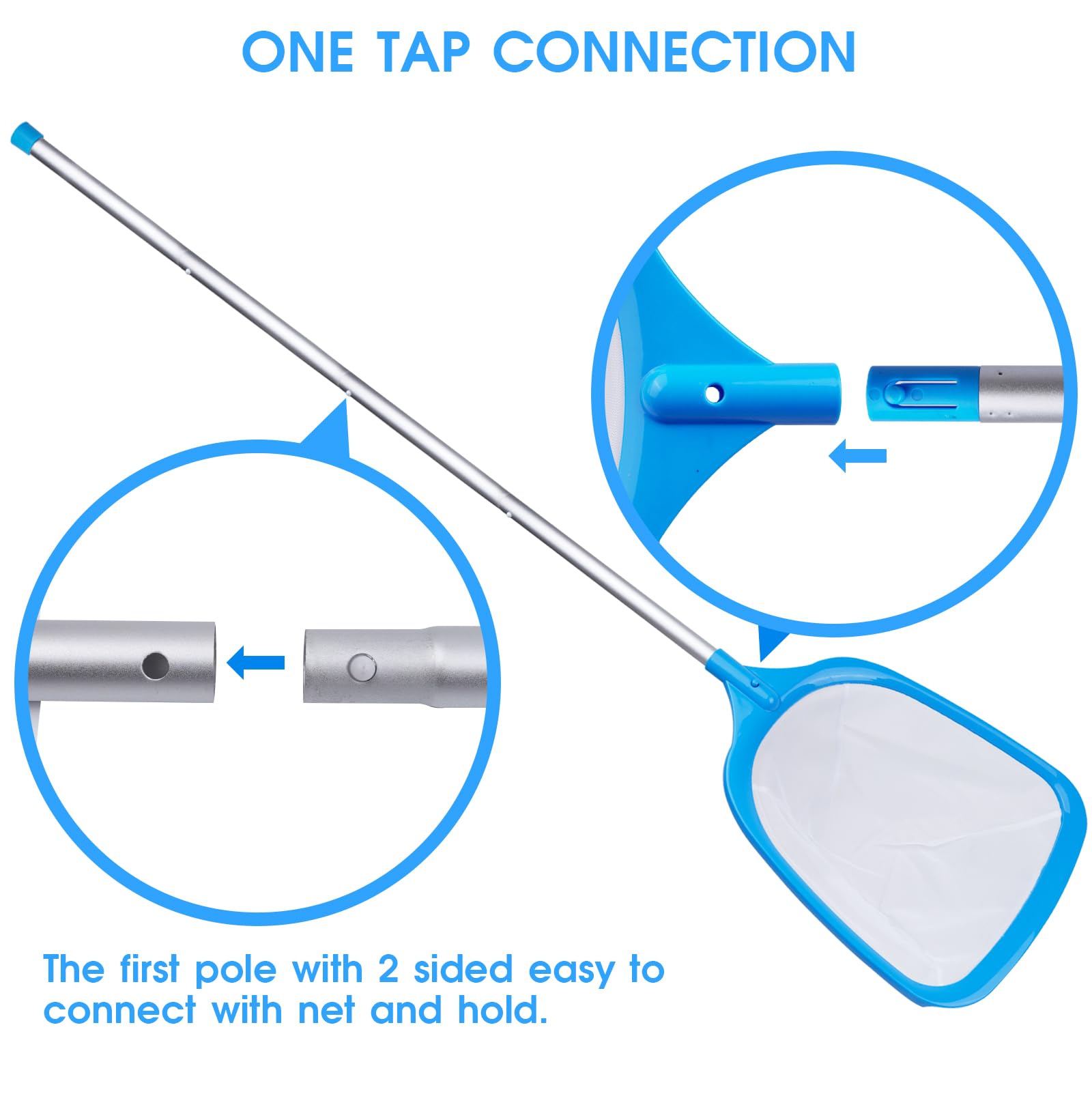 TidyMister compact handheld skimmer designed for easy debris pickup.