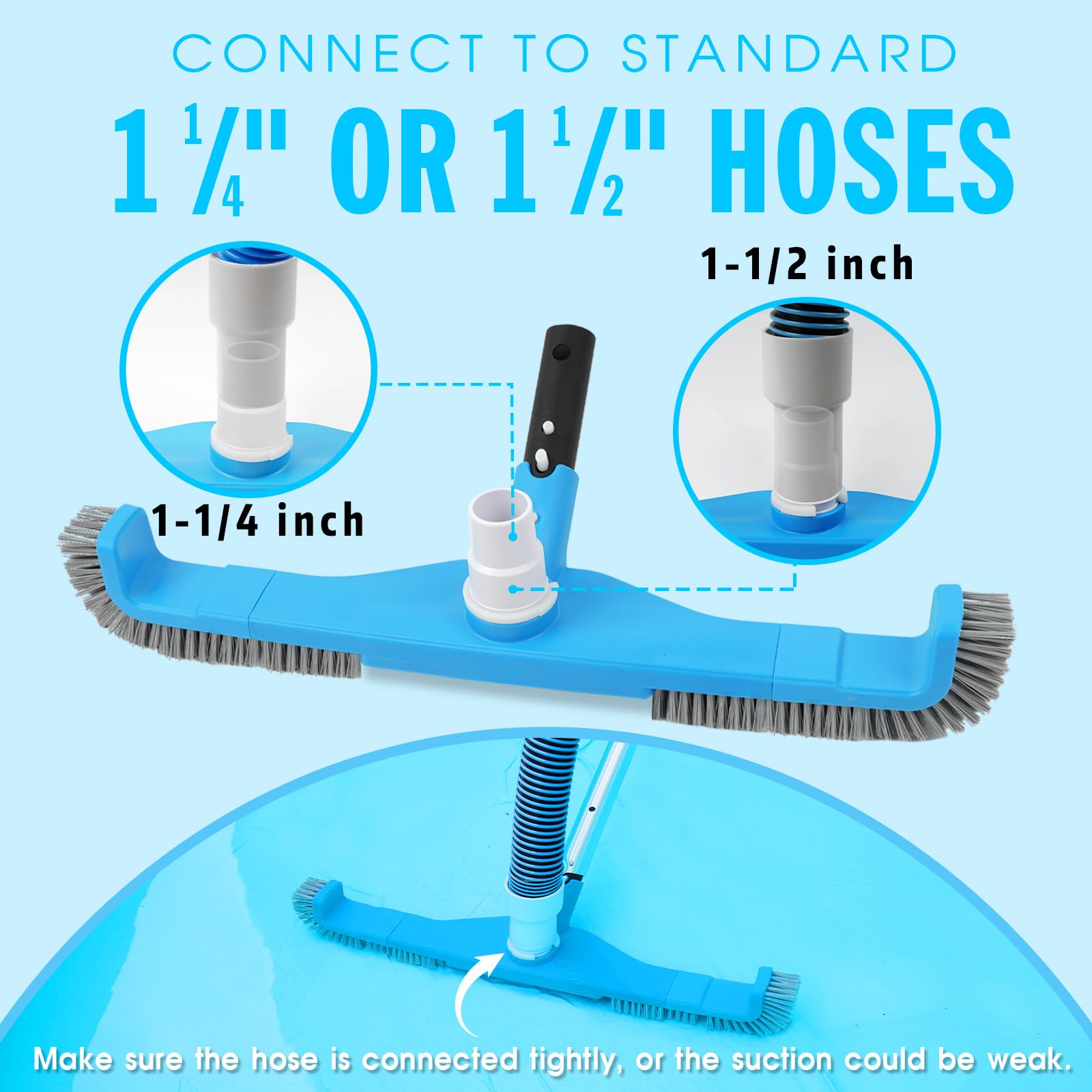 TidyMister EZ-Clip aluminum handle simplifies pole attachment.