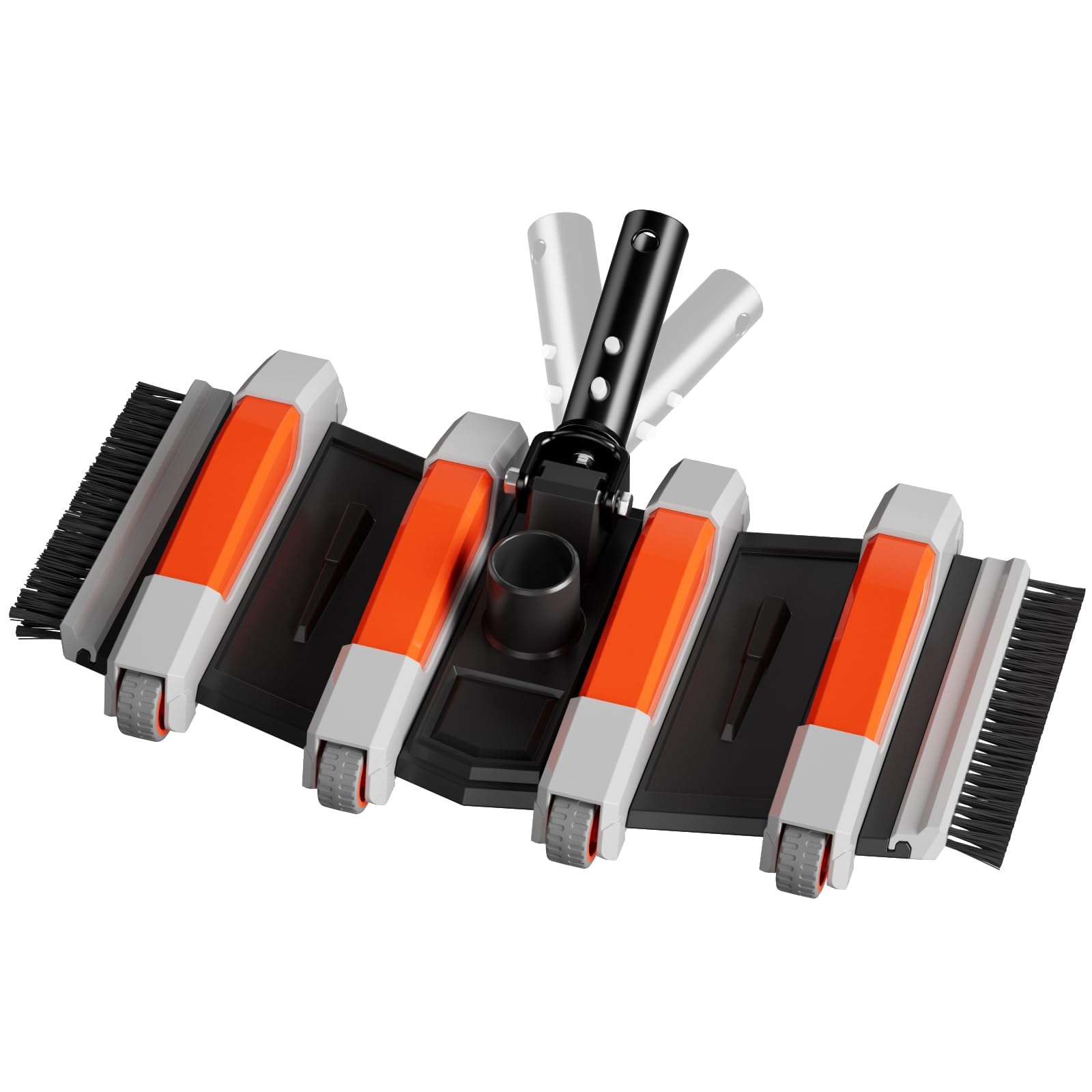Tidymister heavy duty vacuum head orange side view with swivel handle for efficient cleaning.