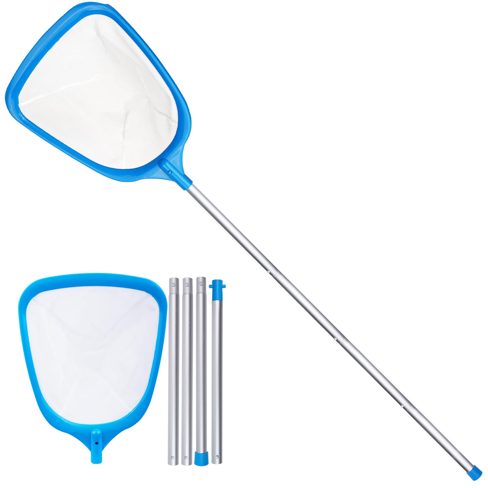 TidyMister hot tub skimmer with a 5ft pole for quick debris cleanup.