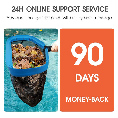 Tidymister large 20-inch pool net ideal for quick cleaning.