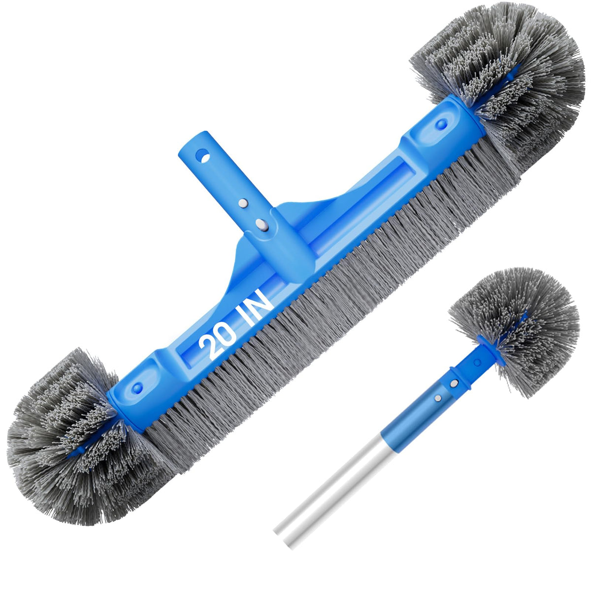 Tidymister pool brush 20inch head for quick, wide cleaning of pool walls