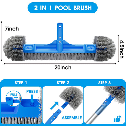 Tidymister detachable corner head reaches tight pool corners with precise scrubbing.